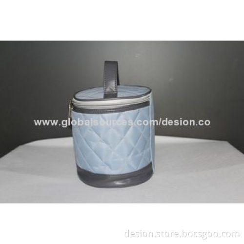 Round shape quilted vanity case